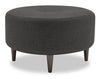 Made in Canada Customizable Sofa Lab The Curve 31\" Linen-Look Fabric Ottoman - Luna Kohl Grey
