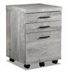 Bruno 18.25\" 3-Drawer Filing Cabinet - Grey