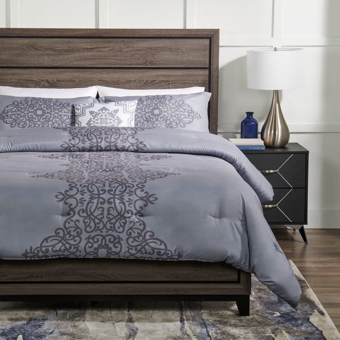 Arista 4-Piece Full/Queen Comforter Set - Grey