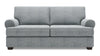 Made in Canada Customizable Sofa Lab Roll 76\" Linen-Look Fabric Condo Size Sofa with Rolled Arms - Luna Pewter Grey