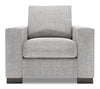 Made in Canada Sofa Lab Customizable Track 38\" Linen-Look Fabric Chair with Track Arms - Luna Domino Grey
