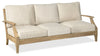 Juno Outdoor Patio Sofa - Eucalyptus Wood & Nuvella Fabric, UV & Weather Resistant - Natural/Beige