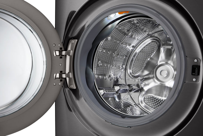 LG 5.7 Cu. Ft. Smart Front-Load High-Efficiency Steam All-in-One Laundry - Black Steel - WM6998HBA