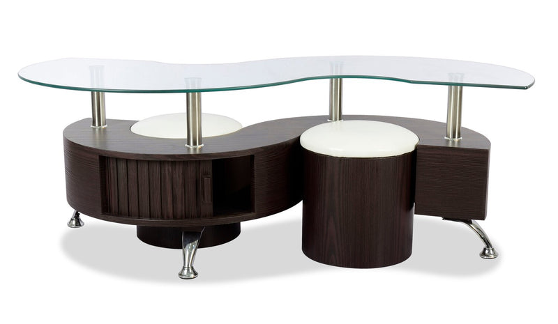 The brick deals glass coffee table