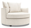 Made in Canada Sofa Lab Customizable Cuddler 48\" Chenille Fabric Accent Chair - Luxury Sand Beige