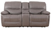 Franco 79\" Genuine Leather Zero Gravity Power Reclining Loveseat with Storage Console and USB Ports - Grey