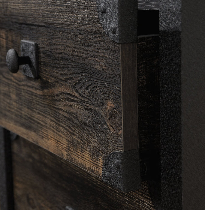 Lewis 59.84\" L-Shaped Office Desk with 2-Drawers - Carbon Oak