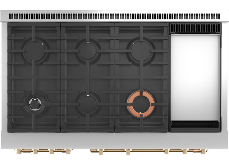 Cafe 8.25 Cu. Ft. Smart Dual Fuel Range with True European Convection and Self Clean Racks - Matte white - C2Y486P4TW2