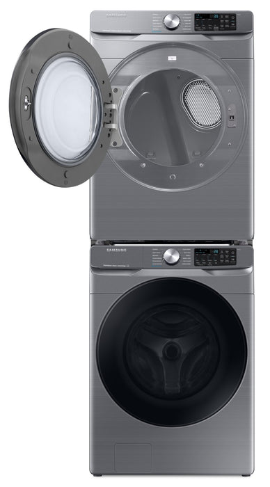 Samsung 5.2 Cu. Ft. Front-Load Washer and 7.5 Cu. Ft. Electric Dryer - Platinum