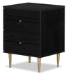 Lake Bedside 2-Drawer Nightstand, 19.5\"W x 25.5\"H, Made in Canada, Glam - Black