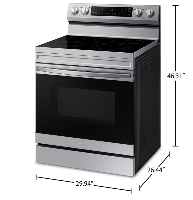 Samsung 6.3 Cu. Ft. Smart Electric Free Standing Range with Air Fry - Stainless Steel - NE63A6511SS/AC
