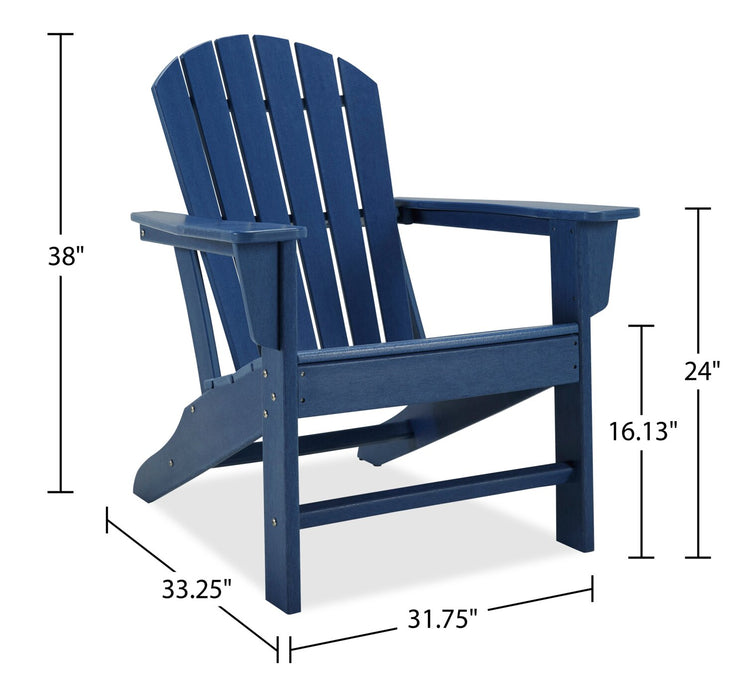 Bask Outdoor Patio Adriondack Chair - High Density Plastic, UV & Weather Resistant - Blue