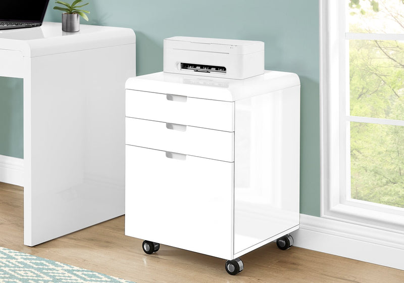 Hobson 18.25\" 3-Drawer Filing Cabinet - Glossy White