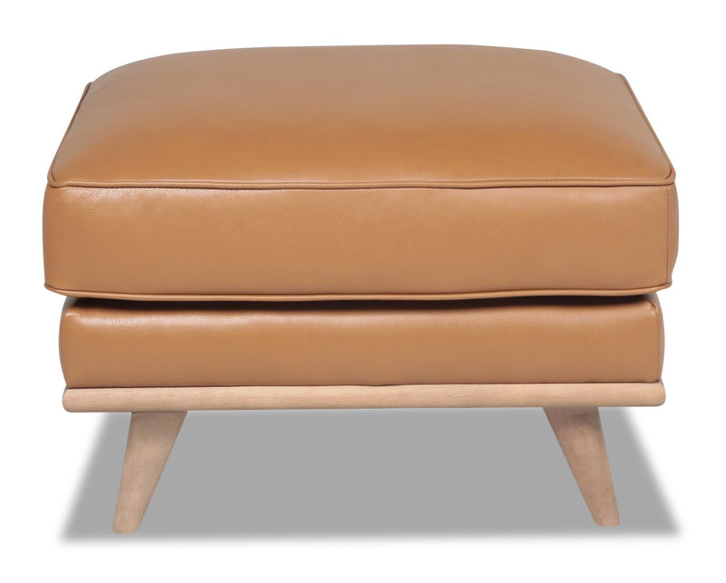 Vivia TopGrain Genuine Leather Ottoman Caramel The Brick