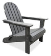 Rio Adirondack Outdoor Patio Chair -  Wood-Textured Plastic, UV & Weather Resistant - Grey