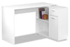 Zoey 46\" L-Shaped Office Desk with Cubbies, Drawer & Cabinet - White