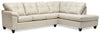 Made in Canada Addison 2-Piece Right-Facing Leather-Look Fabric Sectional with Removable Seat Cushions - Beige