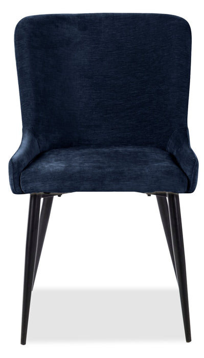 Lexi Dining Chair with Velvet-Look Fabric, Metal - Blue