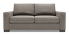 Made in Canada Customizable Sofa Lab Track 75\" Linen-Look Fabric Condo Size Sofa with Track Arms - Luna Smoke Grey