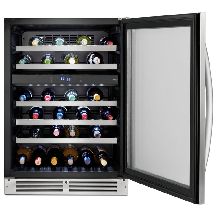 Whirlpool 24\" 5 Cu. Ft. Undercounter Wine Refrigerator - Stainless Steel - WUW55X24HS