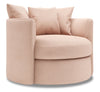 Made in Canada Sofa Lab Customizable Nest 41\" Linen-Look Fabric Swivel Accent Chair - Pax Rose Pink