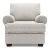 Made in Canada Sofa Lab Customizable Roll 42\" Chenille Fabric Chair with Rolled Arms - Luxury Silver