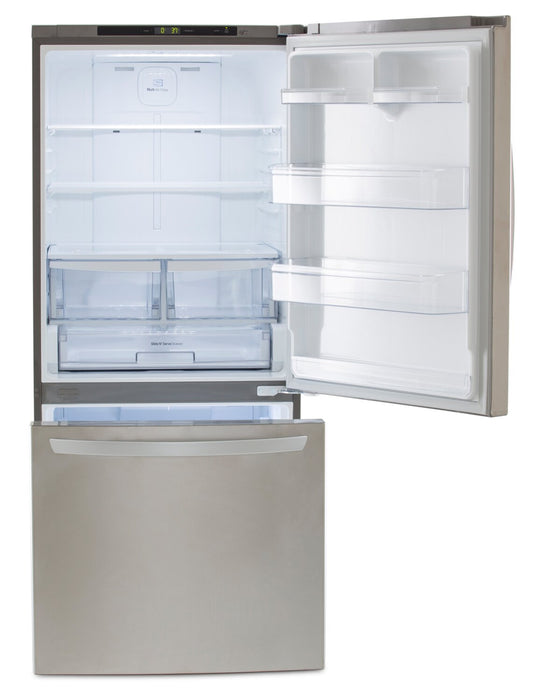 LG 30\" 22 Cu. Ft. Bottom-Mount Refrigerator - Smudge Proof Stainless Steel - LRDNS2200S