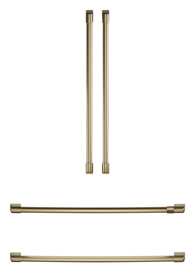 Café 4-Piece Brushed Brass Handle Kit for French-Door Refrigerator
