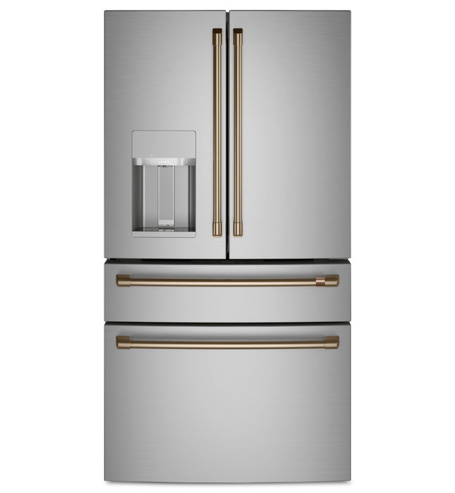 Cafe 4-Piece Brushed Bronze Handle Kit for French-Door Refrigerator - CXQB4H4PNBZ