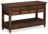 Cottage Lane 50\" Rustic Sofa Table with Storage and Shelf - Dark Brown Wood