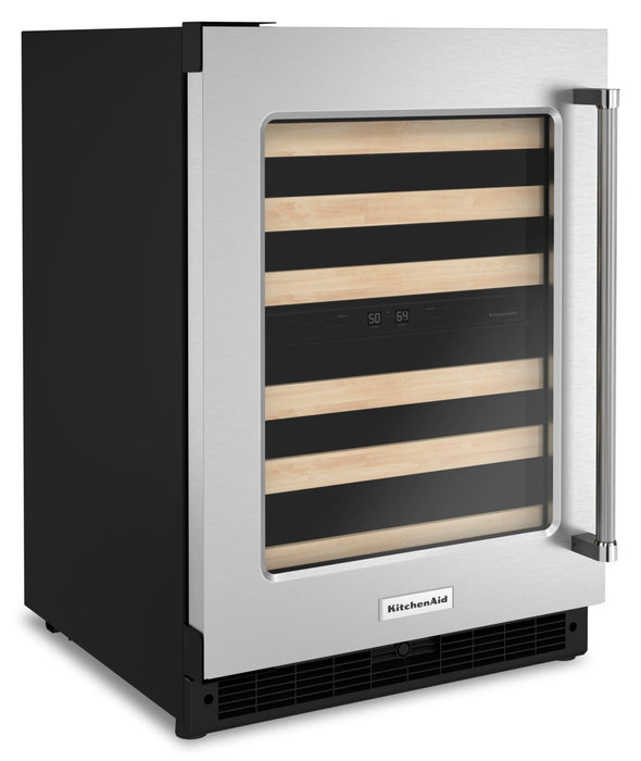KitchenAid 24\" 5 Cu. Ft. Undercounter Wine Refrigerator - Stainless Steel - KUWL214KSB