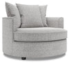 Made in Canada Sofa Lab Customizable Cuddler 48\" Linen-Look Fabric Accent Chair - Luna Domino Grey
