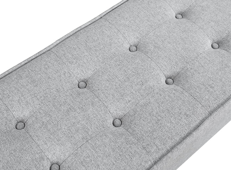 Ryan 43.5\" Storage Bench with Bottom Shelf - Light Grey