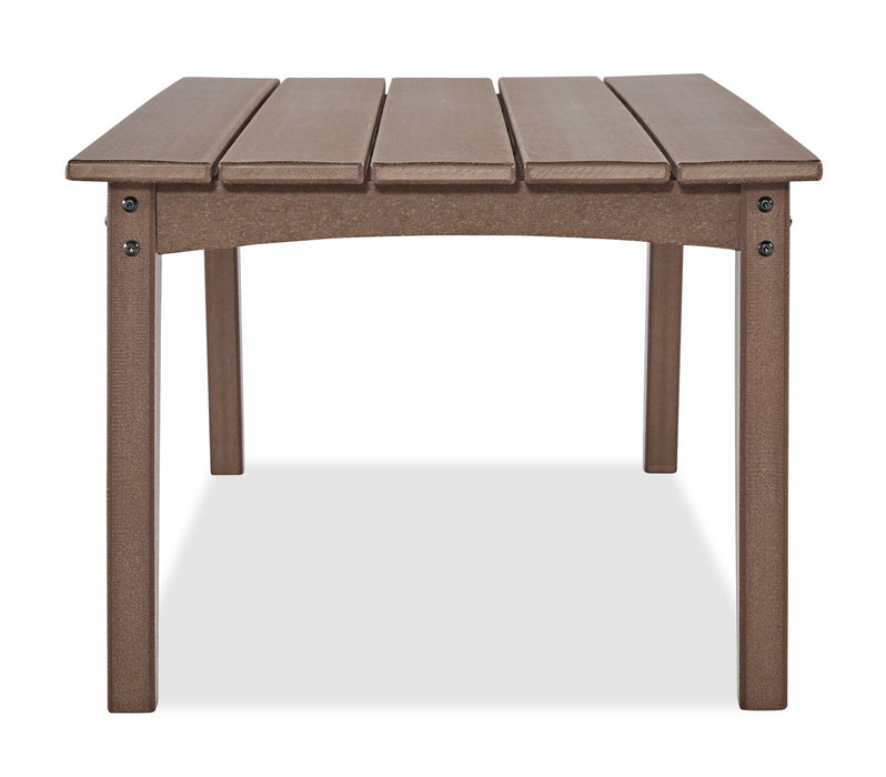 Nome Outdoor Patio Coffee Table - 48\"W, High Density Plastic, UV & Weather Resistant - Natural