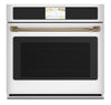 Cafe 30\" 5 Cu. Ft. Electric Wall Oven with True European Convection with Self Clean Racks - Matte White - CTS90DP4NW2