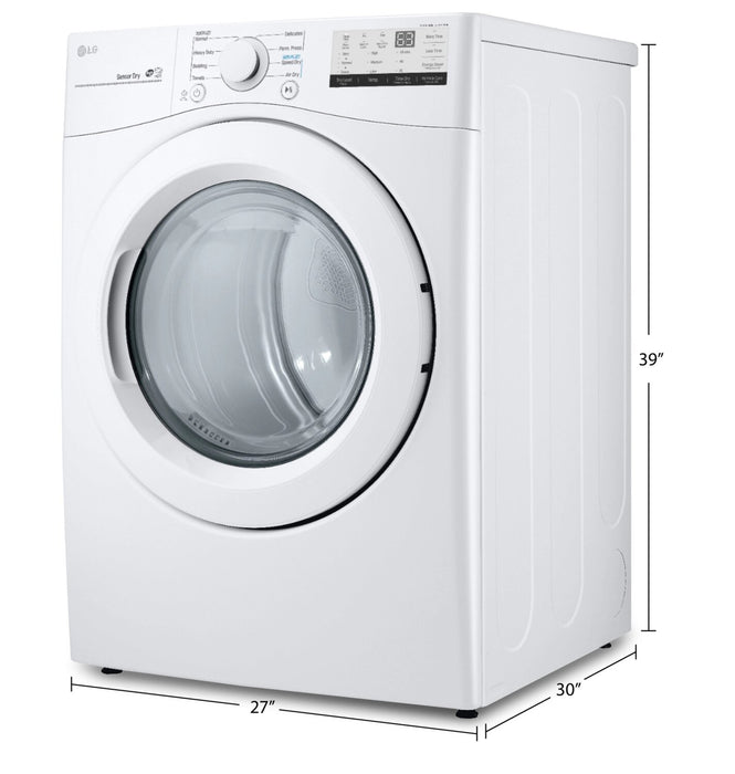 LG 7.4 Cu. Ft. Electric Dryer - White - Stackable - DLE3400W