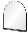Rounded Black Mirror with Shelf - 35\" x 35\"