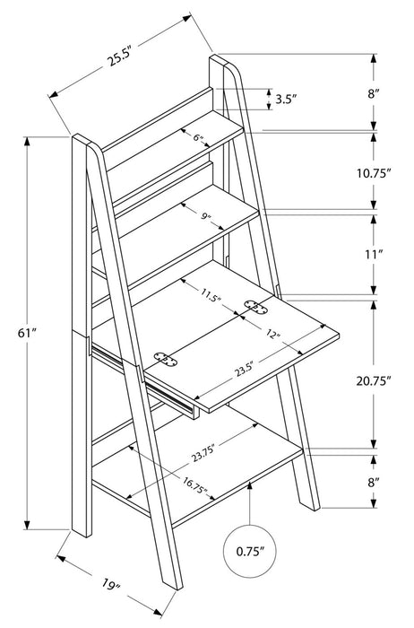 Darian 25.5\" Ladder Style Office Desk - Taupe