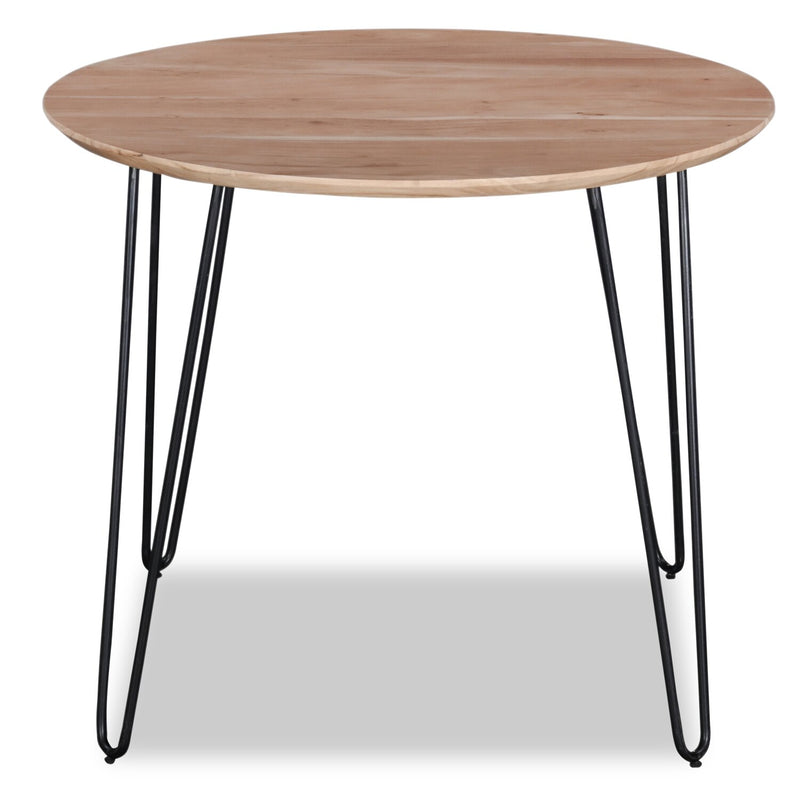 Miya Dining Table, Acacia Wood, Metal, 36"W Round - Natural - The Brick