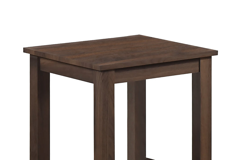 Jordi 17.7\" Traditional End Table with Shelf - Brown Walnut Finish Wood