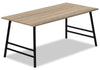 Atlas 40\" Modern Coffee Table - Taupe Top with Black Metal Legs