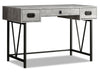 Reuben 47.25\" Office Desk with 3-Drawers - Grey
