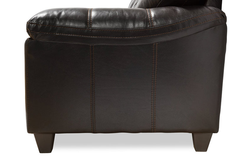 Canadian Made Addison 86" Blackberry Black LeatherLook Fabric Sofa