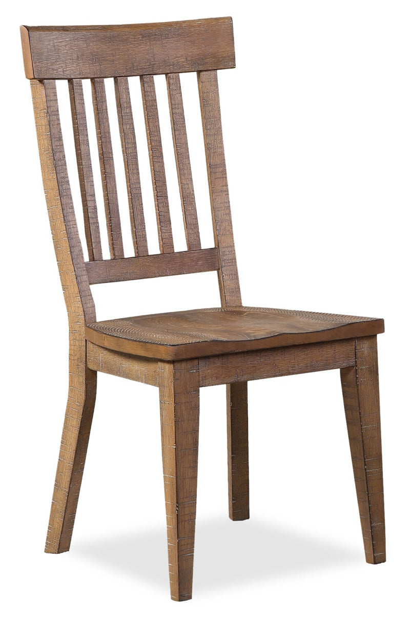 Cedar Dining Chair Pine Wood Slat Back Brown The Brick