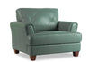 Chateau d'Ax Vita 44\" 100% Genuine Leather with Diamond Pattern Stitching and Wood Legs - Seafoam Green