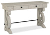 Bronwyn 50\" Traditional Sofa Table with Storage - Alabaster Pine with Scroll Design Wood Base