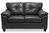 Made in Canada Addison 63\" Leather-Look Fabric Loveseat with Removable Seat Cushions and Tufting - Grey