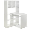Mollie 35.5\" Reversible Office Desk with Open Bookcase - White