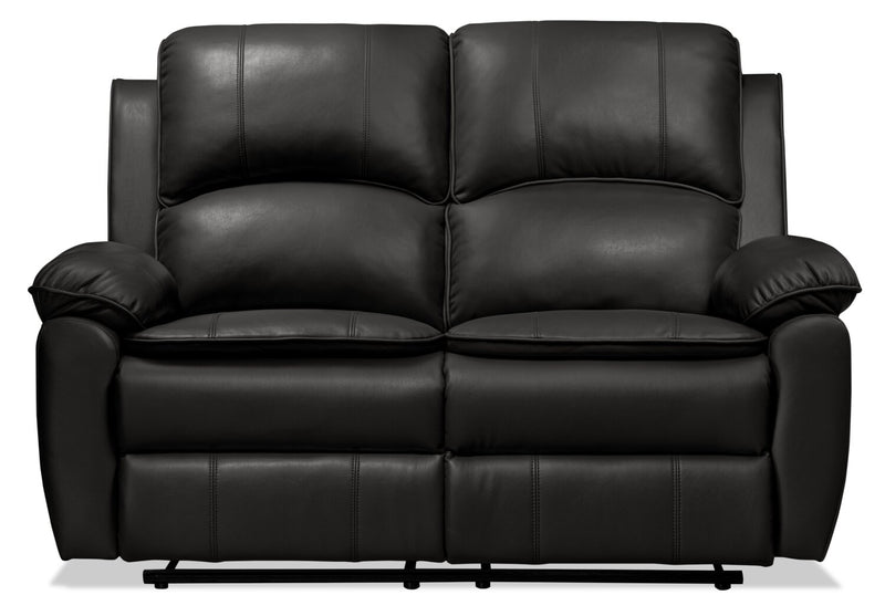 Chandler LeathAire Power Reclining Loveseat Grey The Brick