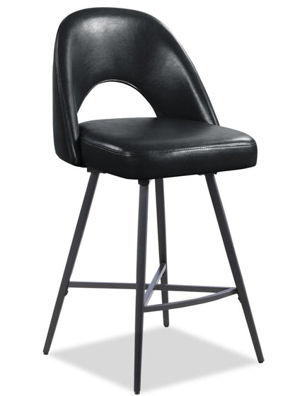 Elijah Swivel Counter-Height Stool - Black